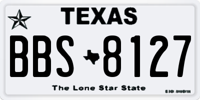 TX license plate BBS8127