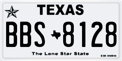 TX license plate BBS8128