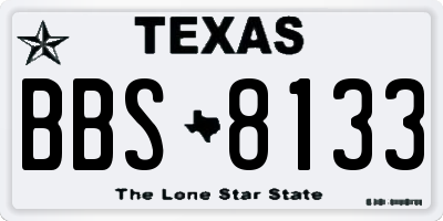 TX license plate BBS8133