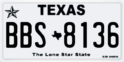 TX license plate BBS8136