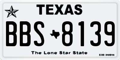 TX license plate BBS8139