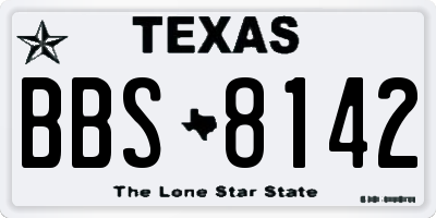 TX license plate BBS8142