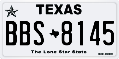 TX license plate BBS8145