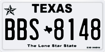 TX license plate BBS8148