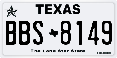 TX license plate BBS8149