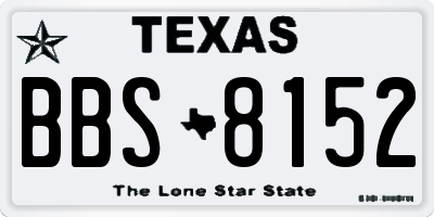 TX license plate BBS8152