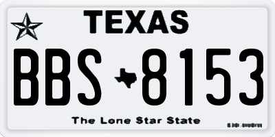 TX license plate BBS8153