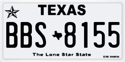 TX license plate BBS8155