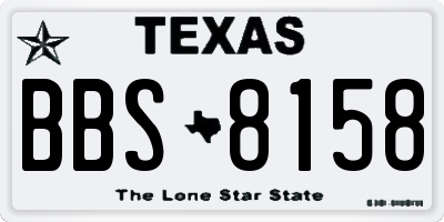 TX license plate BBS8158