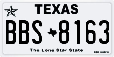 TX license plate BBS8163