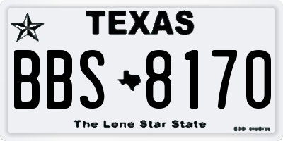 TX license plate BBS8170