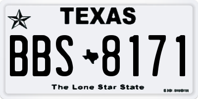 TX license plate BBS8171