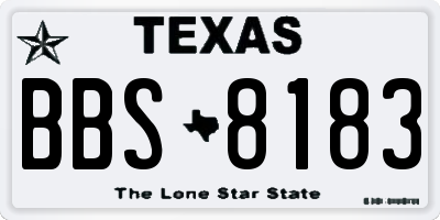 TX license plate BBS8183