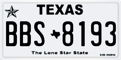 TX license plate BBS8193