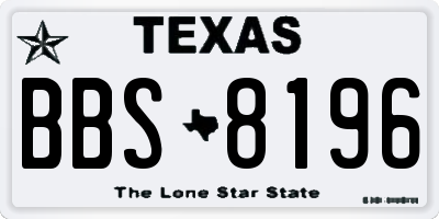 TX license plate BBS8196