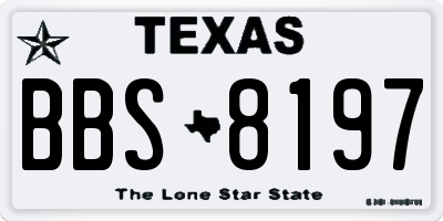 TX license plate BBS8197