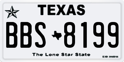 TX license plate BBS8199