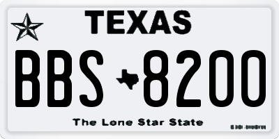 TX license plate BBS8200