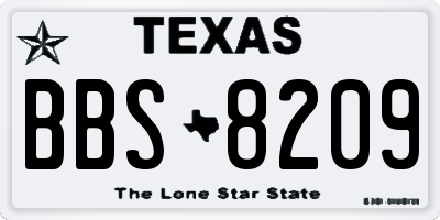 TX license plate BBS8209