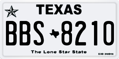 TX license plate BBS8210
