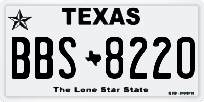 TX license plate BBS8220