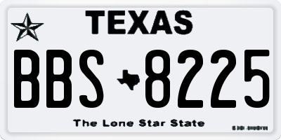 TX license plate BBS8225