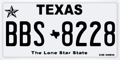 TX license plate BBS8228