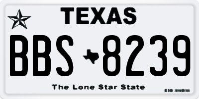 TX license plate BBS8239