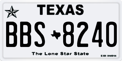 TX license plate BBS8240