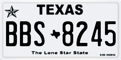 TX license plate BBS8245