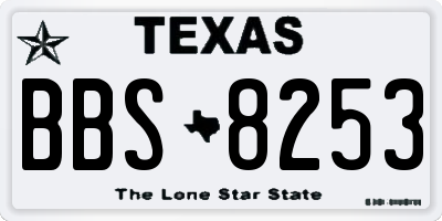 TX license plate BBS8253