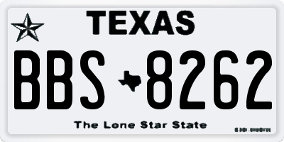 TX license plate BBS8262