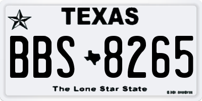 TX license plate BBS8265