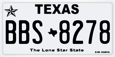 TX license plate BBS8278