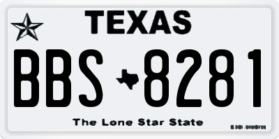 TX license plate BBS8281