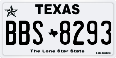 TX license plate BBS8293