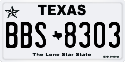 TX license plate BBS8303