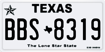 TX license plate BBS8319