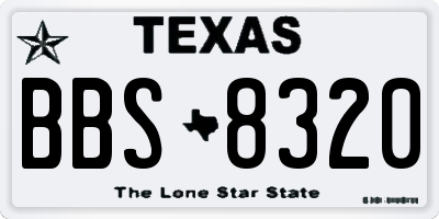TX license plate BBS8320