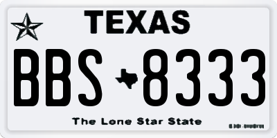 TX license plate BBS8333