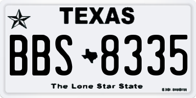 TX license plate BBS8335
