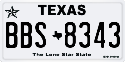TX license plate BBS8343