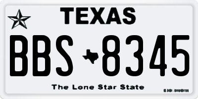 TX license plate BBS8345