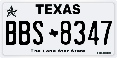 TX license plate BBS8347