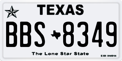 TX license plate BBS8349