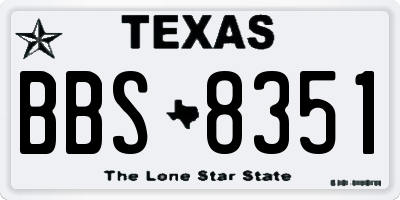 TX license plate BBS8351