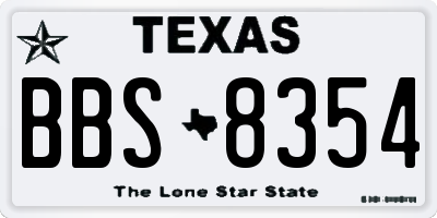 TX license plate BBS8354