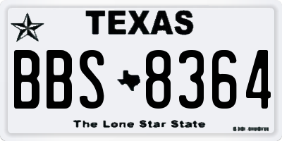 TX license plate BBS8364