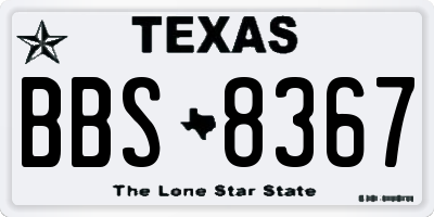 TX license plate BBS8367