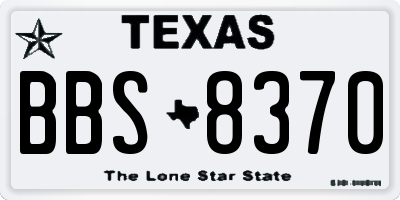 TX license plate BBS8370